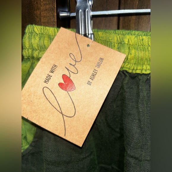 100% Cotton Boho Green Namaste Pants - Picture 2 of 11